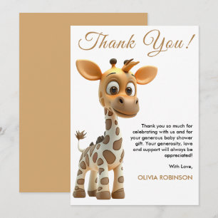 Carte De Remerciements Oh Garçon Bébé Girafe Mignon Garçon Baby Shower  