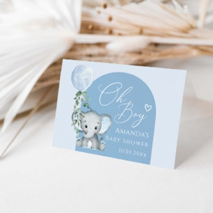 Carte De Remerciements Oh Garçon éléphant avec Baby shower à ballon