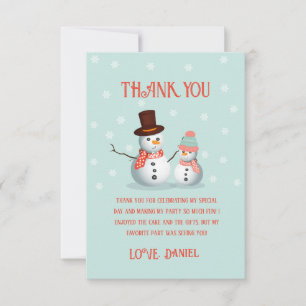 Carte De Remerciements Oh Quel Amusant Snowman Anniversaire