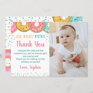 Carte De Remerciements Oh Quel Amusement Doux Donuts Anniversaire