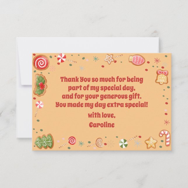 Carte De Remerciements Oh quel plaisir anniversaire de Noël (Devant)