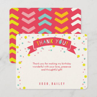 Carte De Remerciements Oh Quelle Fête Confettis Colorés Anniversaire Fill
