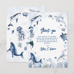 Carte De Remerciements Ohé ! C'est un garçon, Sous l'océan Fête Prénatale