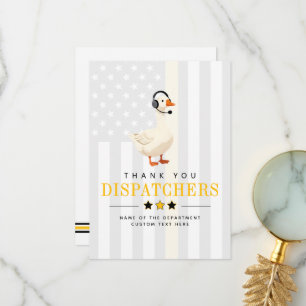 Carte De Remerciements Oie de dispatch personnalisée 911 avec casque Merc