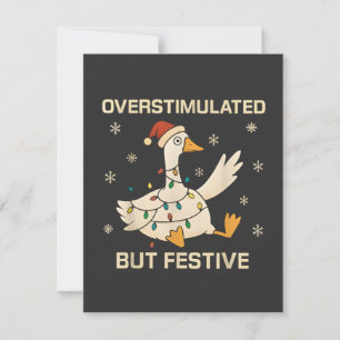 Carte De Remerciements Oie de Noël surstimulée mais festive 