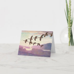 Carte De Remerciements Oies du Canada au printemps par Newell Convers Wye