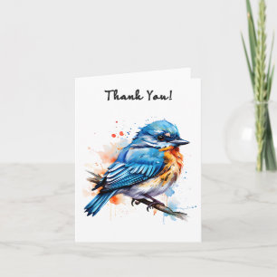 Carte De Remerciements Oiseau bleu