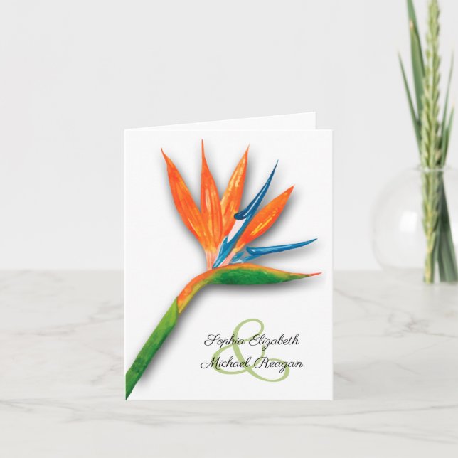 Carte De Remerciements Oiseau de paradis à l'aquarelle (Devant)