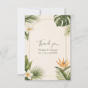 Carte De Remerciements Oiseau de Paradis Mariage Floral Vintage Hawaï