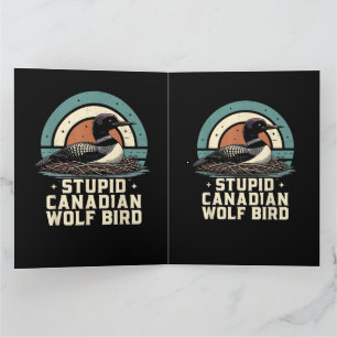 Carte De Remerciements Oiseau loup canadien stupide 