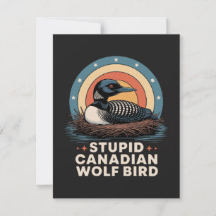 Carte De Remerciements Oiseau loup canadien stupide
