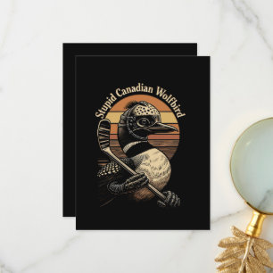 Carte De Remerciements Oiseau loup canadien stupide
