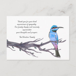 Carte De Remerciements Oiseau Visiteur. - Remerciement de condoléances Ca