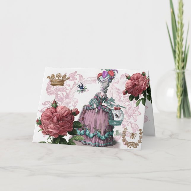 Carte De Remerciements oiseaux aux. de cage de La (la cage à oiseaux) (Devant)