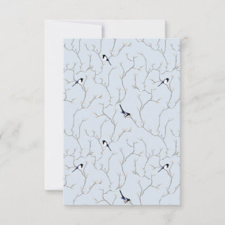 Carte De Remerciements Oiseaux d'hiver