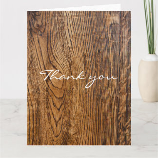 Carte De Remerciements Old grain look thank you card