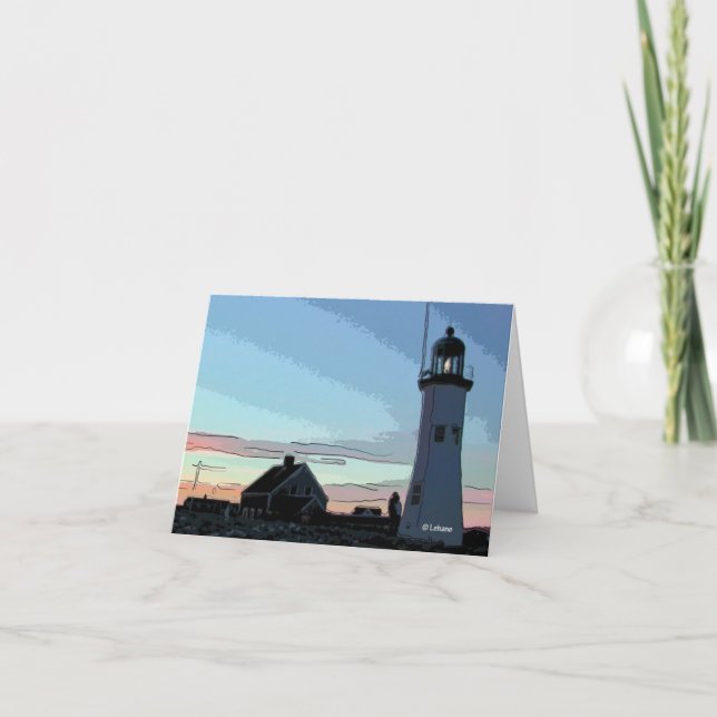 Carte De Remerciements Old Scituate Lighthouse—merci (Devant)
