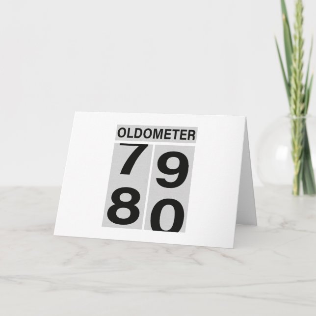 Carte De Remerciements Oldomètre 80e anniversaire (Devant)