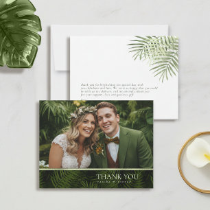 Carte De Remerciements Olive Oasis Palm Leaf Mariage Photo ID1324