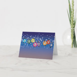 Carte de remerciements Ombre Rainbow Lanterns