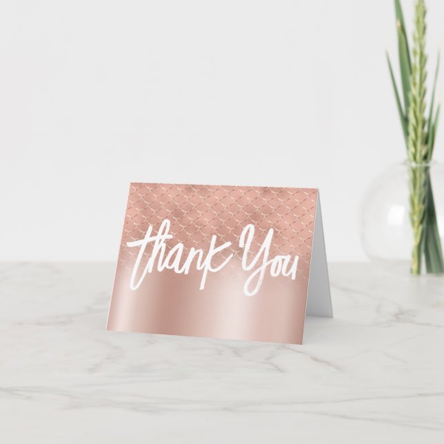 Carte De Remerciements Ombre rose Gold Luxury Foil Faid (Devant)