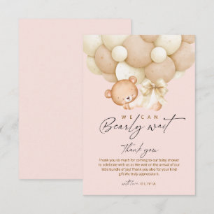 Carte De Remerciements On attend avec impatience Cute Girl Baby Shower