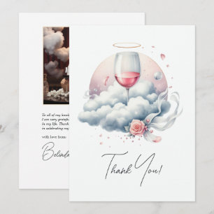 Carte De Remerciements On Cloud Wine Enterrement de Vie de Jeune Fille