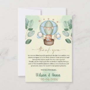 Carte De Remerciements on peut attendre baby shower bear
