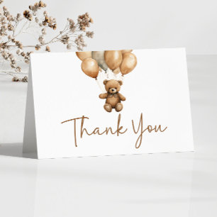 Carte De Remerciements On Peut Attendre Le Baby shower De L'Ours Teddy Bo