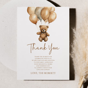 Carte De Remerciements On Peut Attendre Le Baby shower De L'Ours Teddy Bo
