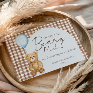 Carte De Remerciements On Peut Attendre Teddy Bear Baby shower