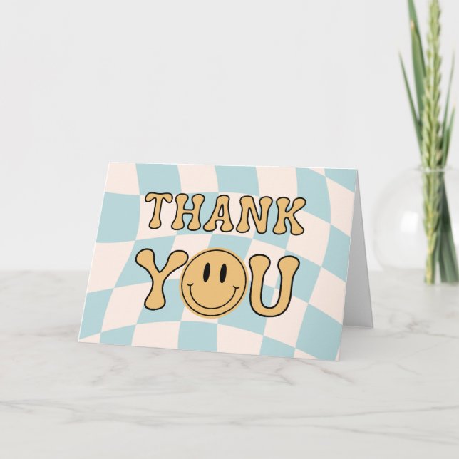 CARTE DE REMERCIEMENTS ONE HAPPY DUDE THANK YOU TENT CARD (Devant)