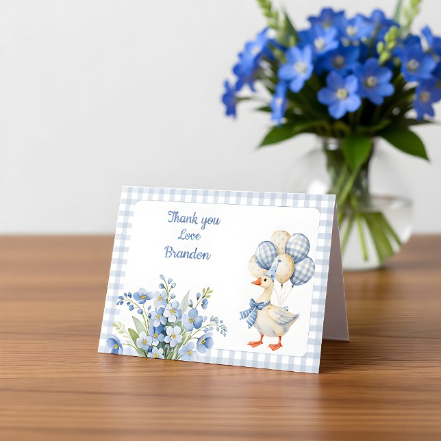 Carte De Remerciements One Silly Goose Boy's First Birthday (Créateur téléchargé)