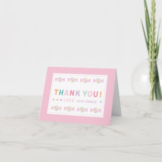 Carte De Remerciements One Sweet Birthday Customizable Thank you Card (Devant)