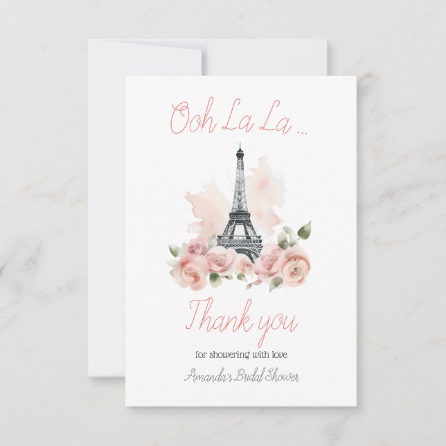 Carte De Remerciements Ooh La La Parisien Fleuriste Fête de Mariage (Devant)