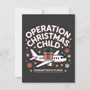 Carte De Remerciements Opération Enfant de Noël Sac à main samaritain