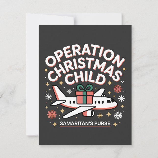 Carte De Remerciements Opération Enfant de Noël Sac à main samaritain  (Devant)