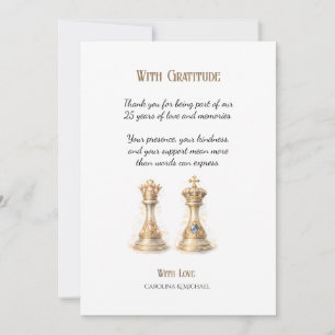 Carte De Remerciements Or 25 Ans de Mariage Anniversaire de Mariage