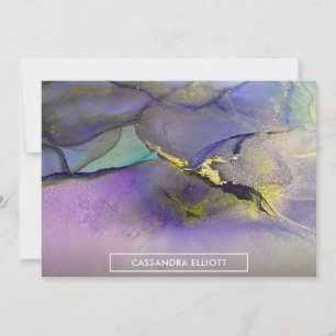Carte De Remerciements Or Art Liquide Abstrait Encre Dorée Multicolore