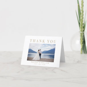 Carte De Remerciements Or blanc mariage