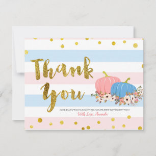 Carte de remerciements or citrouille