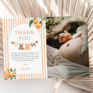 Carte De Remerciements Orange A Little Cutie Citrus Baby Shower Photo