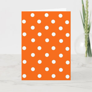Carte De Remerciements Orange and White Polka Dot Pattern Blank Card