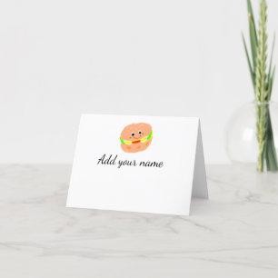 Carte De Remerciements Orange burger aquarelle ajouter nom texte aliments