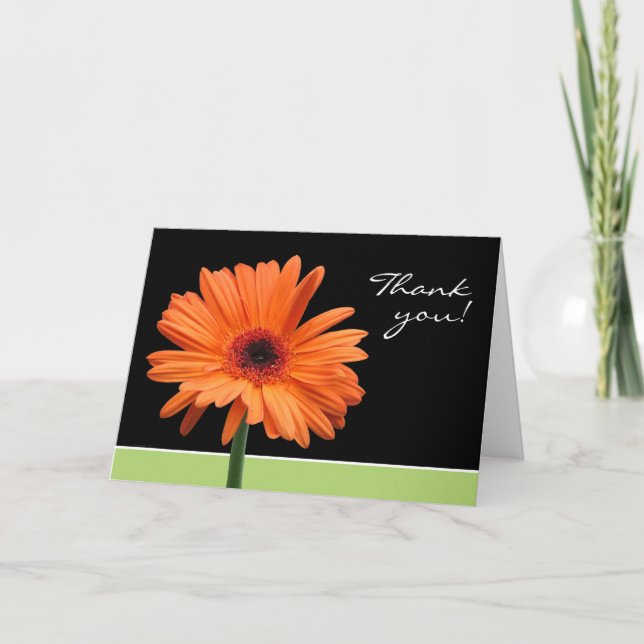Carte De Remerciements Orange Daisy Thank You (Devant)