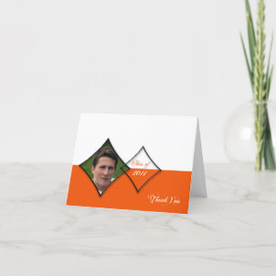 Carte de remerciements orange d'obtention du