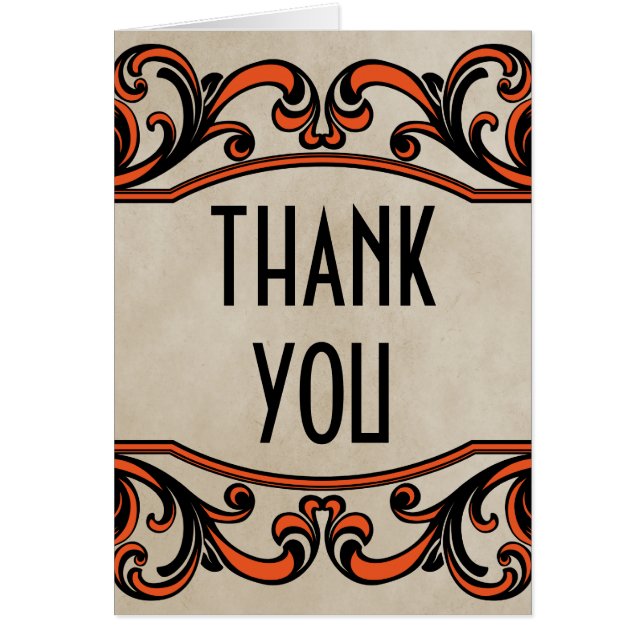 Carte de remerciements Orange Gothique (Devant)