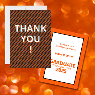 Carte De Remerciements Orange Graduation