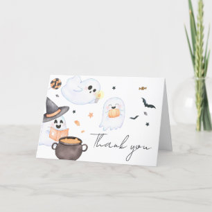 Carte De Remerciements Orange Little Boo Baby shower d'Halloween