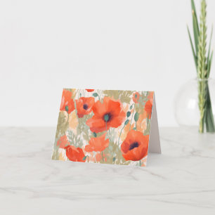 Carte De Remerciements Orange Poppy Meadow